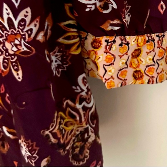 Dip‎ burgundy and orange floral - Picture 2 of 5